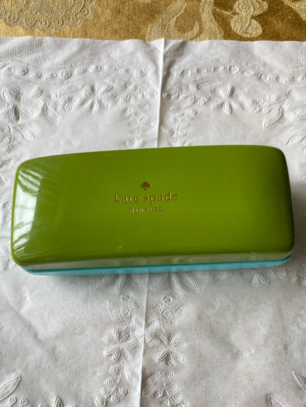 KATE SPADE Green and Teal Hard Eyewear Case